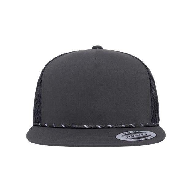 no-logo YP Classics Classic Five-Panel Trucker Rope Cap-YP Classics-Charcoal-Adjustable-Thread Logic