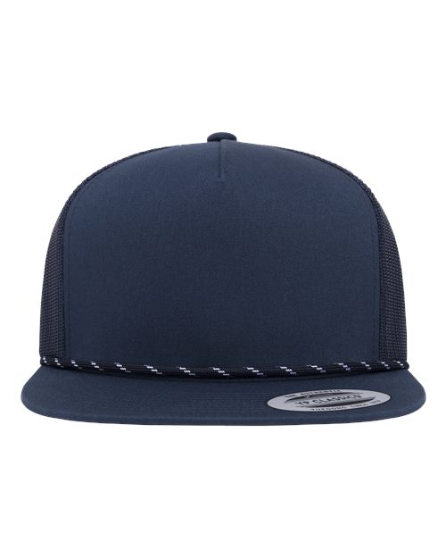 no-logo YP Classics Classic Five-Panel Trucker Rope Cap-YP Classics-Navy-Adjustable-Thread Logic