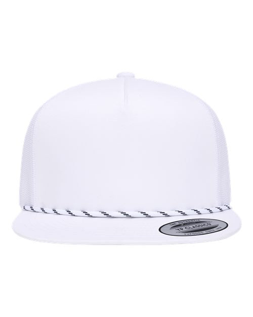 no-logo YP Classics Classic Five-Panel Trucker Rope Cap-YP Classics-White-Adjustable-Thread Logic
