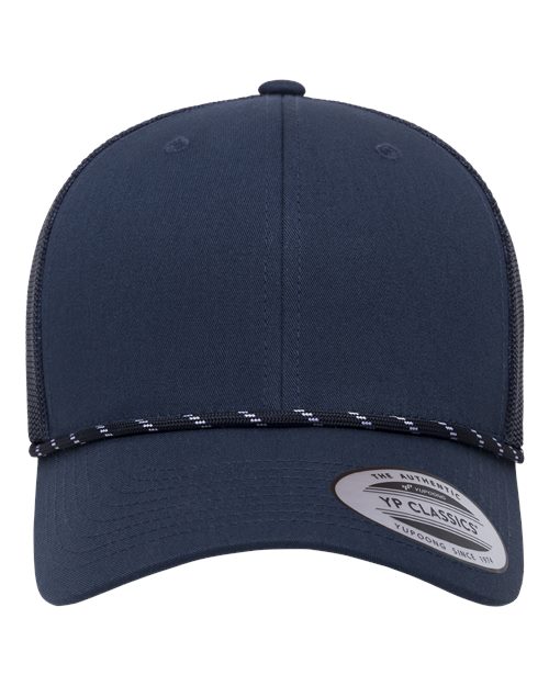 no-logo YP Classics Retro Trucker Rope Cap-YP Classics-Navy-Adjustable-Thread Logic