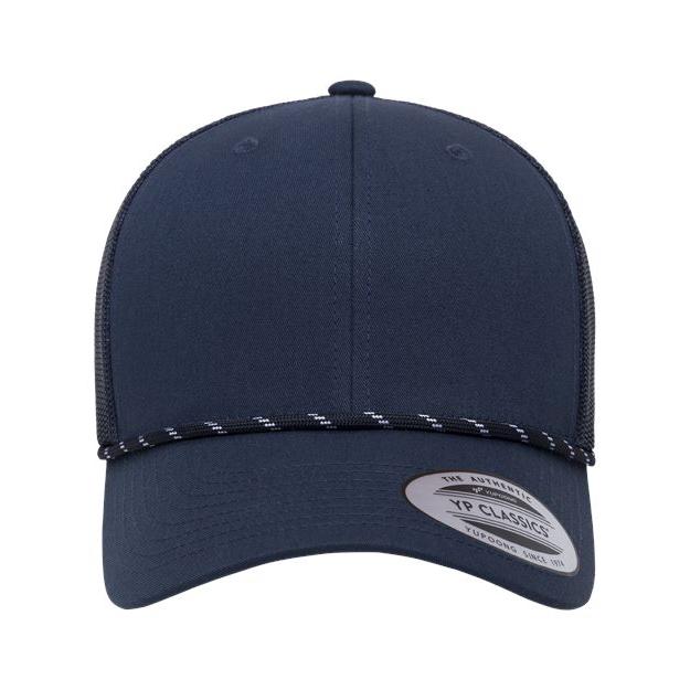 no-logo YP Classics Retro Trucker Rope Cap-YP Classics-Navy-Adjustable-Thread Logic