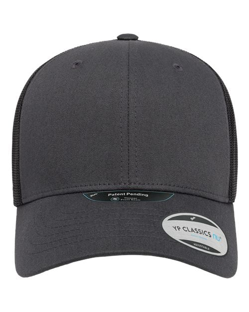 no-logo YP Classics NU Retro Trucker Cap-YP Classics-Charcoal/ Black-Adjustable-Thread Logic