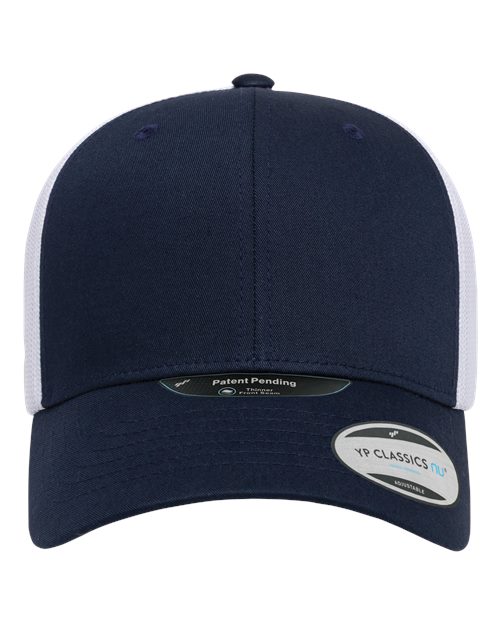 no-logo YP Classics NU Retro Trucker Cap-YP Classics-Navy/ White-Adjustable-Thread Logic