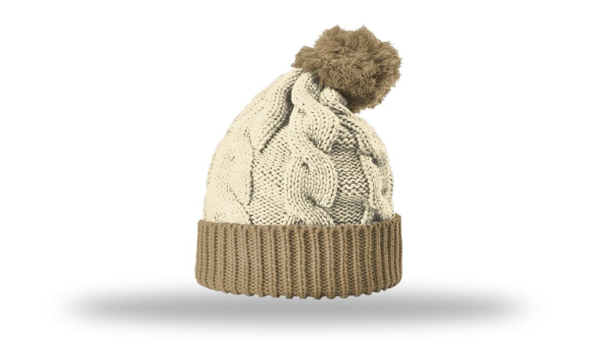 no-logo Richardson Chunk Twist Knit Beanie W/ Cuff & Pom-Richardson-Thread Logic