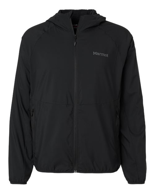 logo-left Marmot Aerothermal Soft Shell Hooded Jacket-Marmot-Black-S-Thread Logic