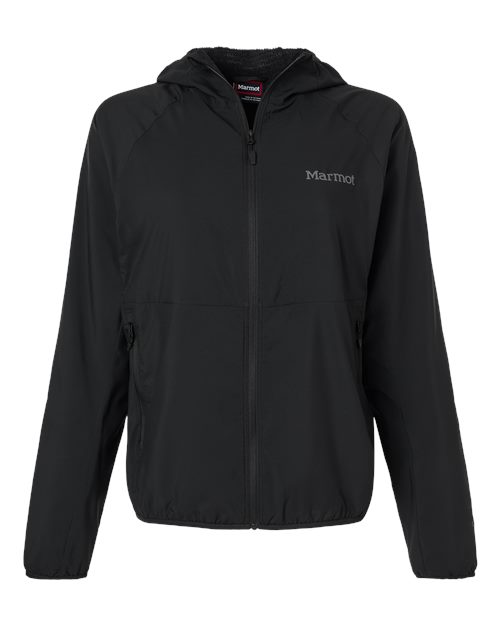 logo-left Marmot WoAerothermal Soft Shell Hooded Jacket-Marmot-Black-XS-Thread Logic