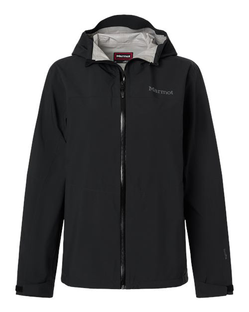 logo-left Marmot WoPreCip Evo Flex Hooded Jacket-Marmot-Black-XS-Thread Logic