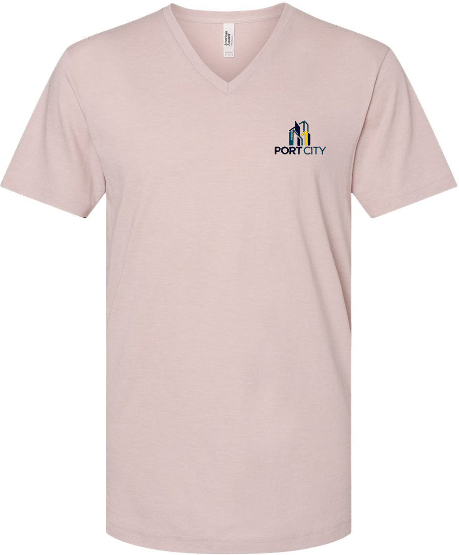American Apparel CVC V-Neck Tee 2006CVC With Custom Embroidery