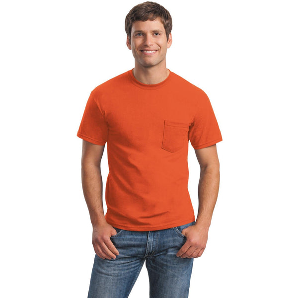 no-logo CLOSEOUT - Gildan Ultra Cotton 100% US Cotton T-Shirt with Pocket-Gildan-Orange-M-Thread Logic