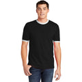 no-logo CLOSEOUT - American Apparel Fine Jersey Ringer T-Shirt-American Apparel-Black/White-S-Thread Logic