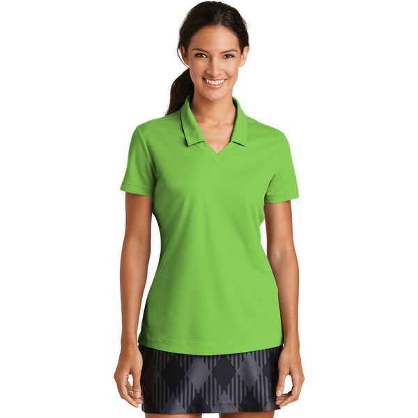 no-logo CLOSEOUT - Nike Ladies Dri-FIT Micro Pique Polo-Nike-Action Green-S-Thread Logic