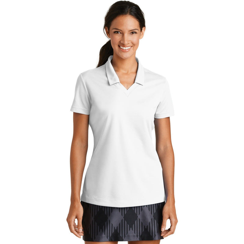 no-logo CLOSEOUT - Nike Ladies Dri-FIT Micro Pique Polo-Nike-White-2XL-Thread Logic