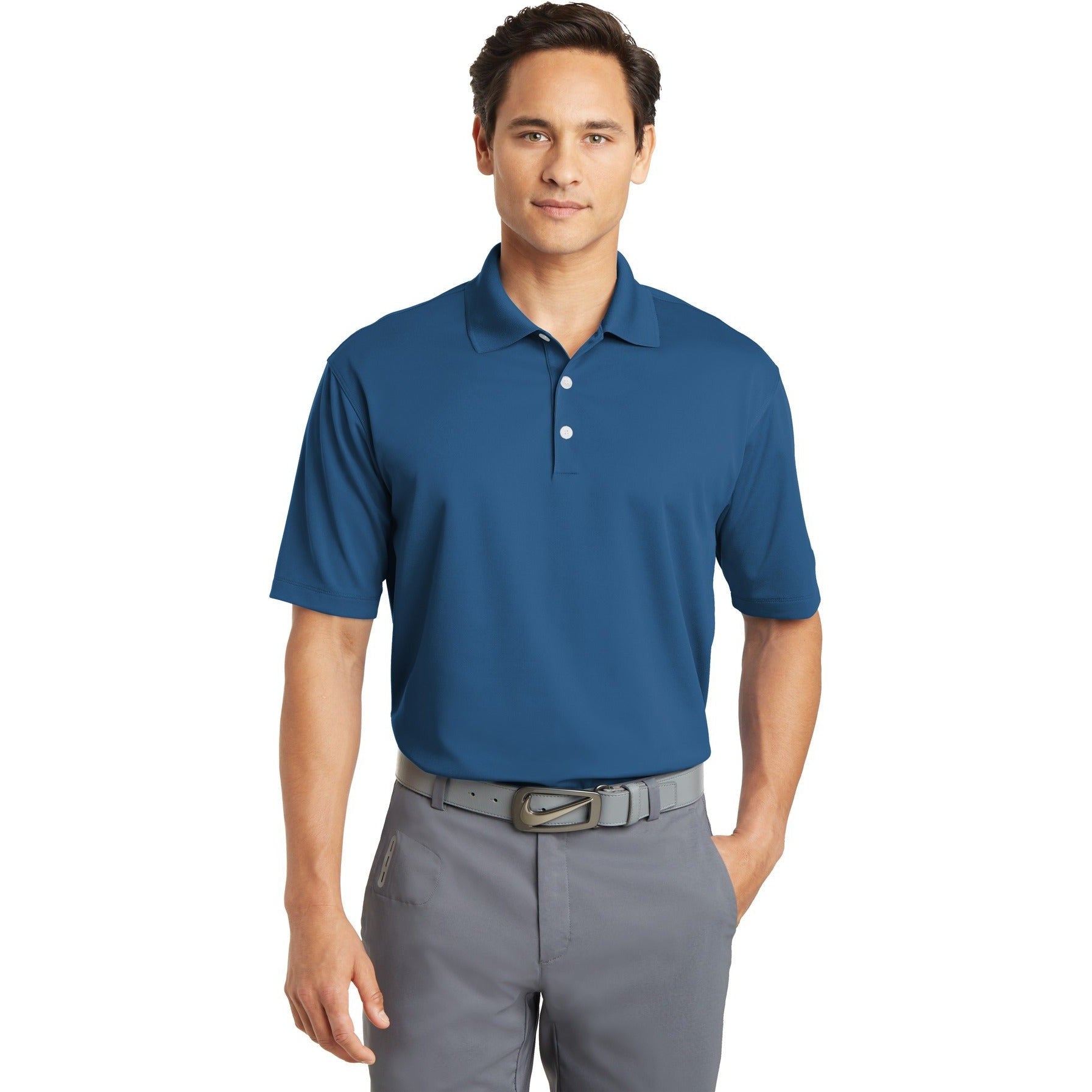 no-logo CLOSEOUT - Nike Dri-FIT Micro Pique Polo-Nike-Court Blue-S-Thread Logic
