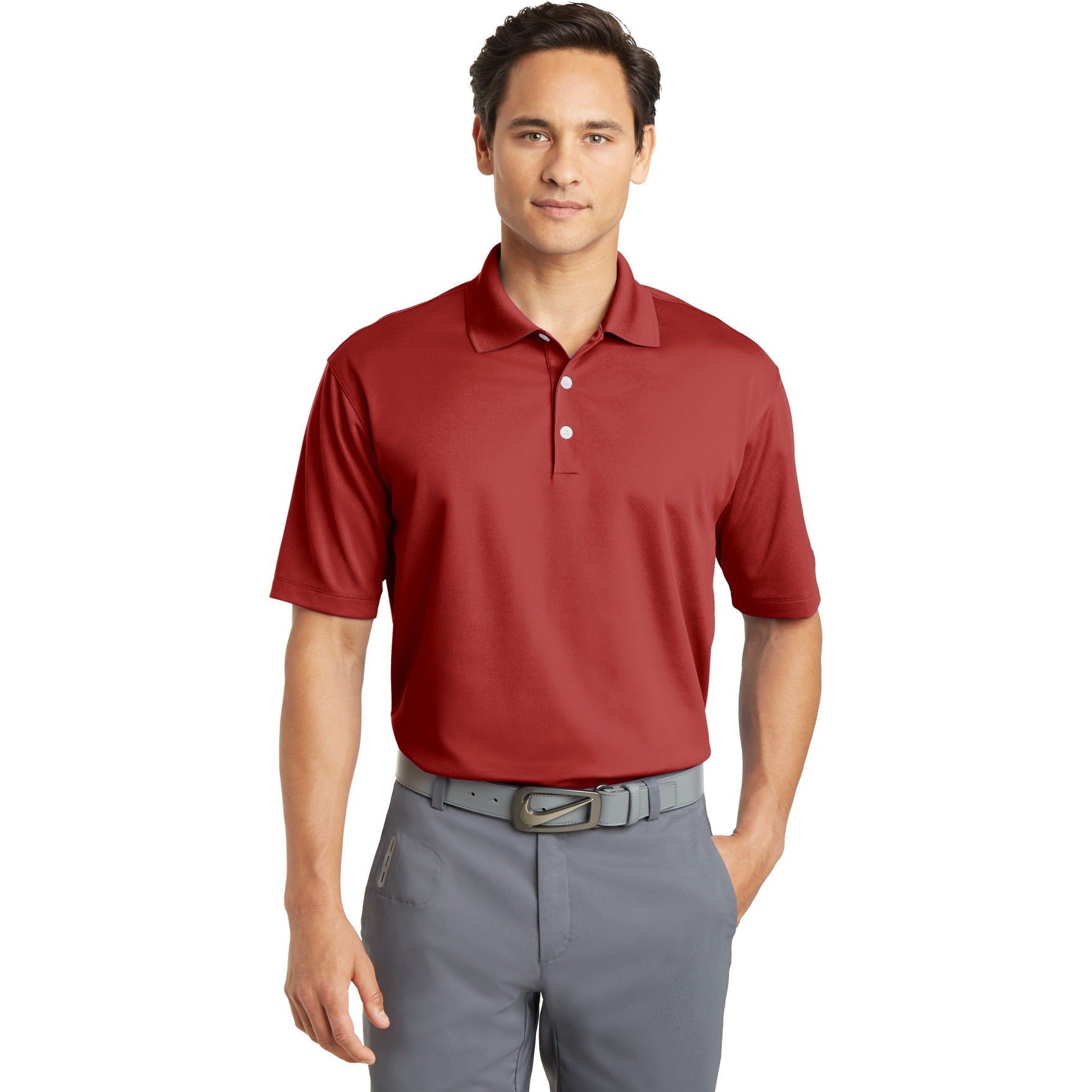 no-logo CLOSEOUT - Nike Dri-FIT Micro Pique Polo-Nike-Varsity Red-L-Thread Logic