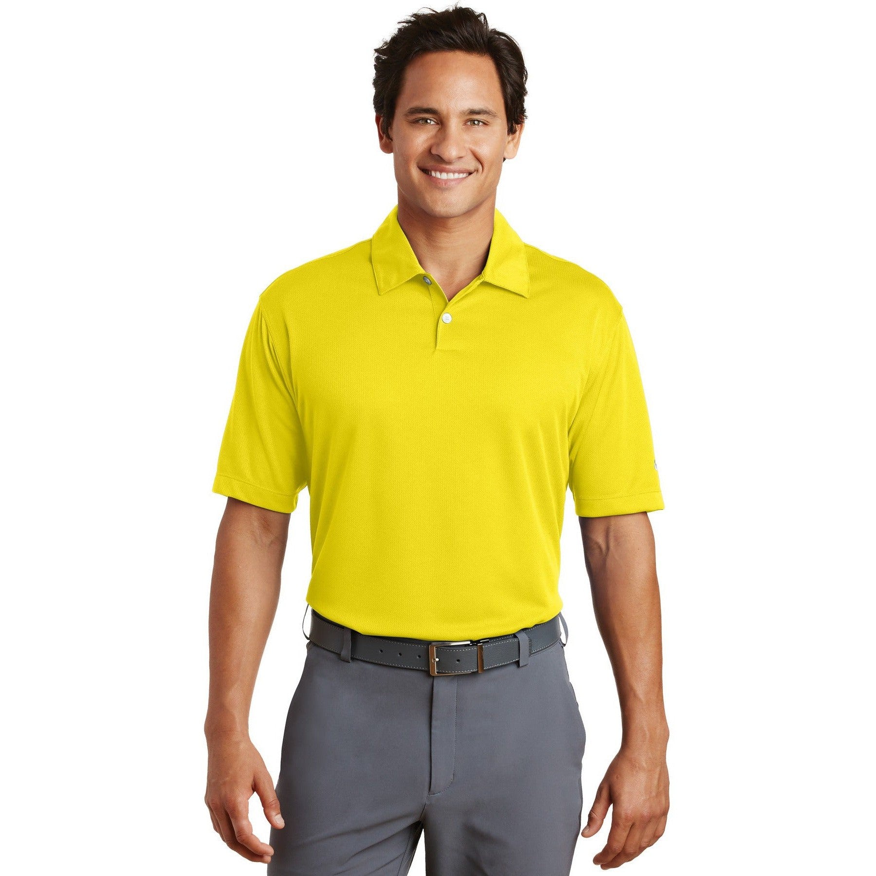 no-logo CLOSEOUT - Nike Dri-FIT Pebble Texture Polo-Nike-Tour Yellow-L-Thread Logic