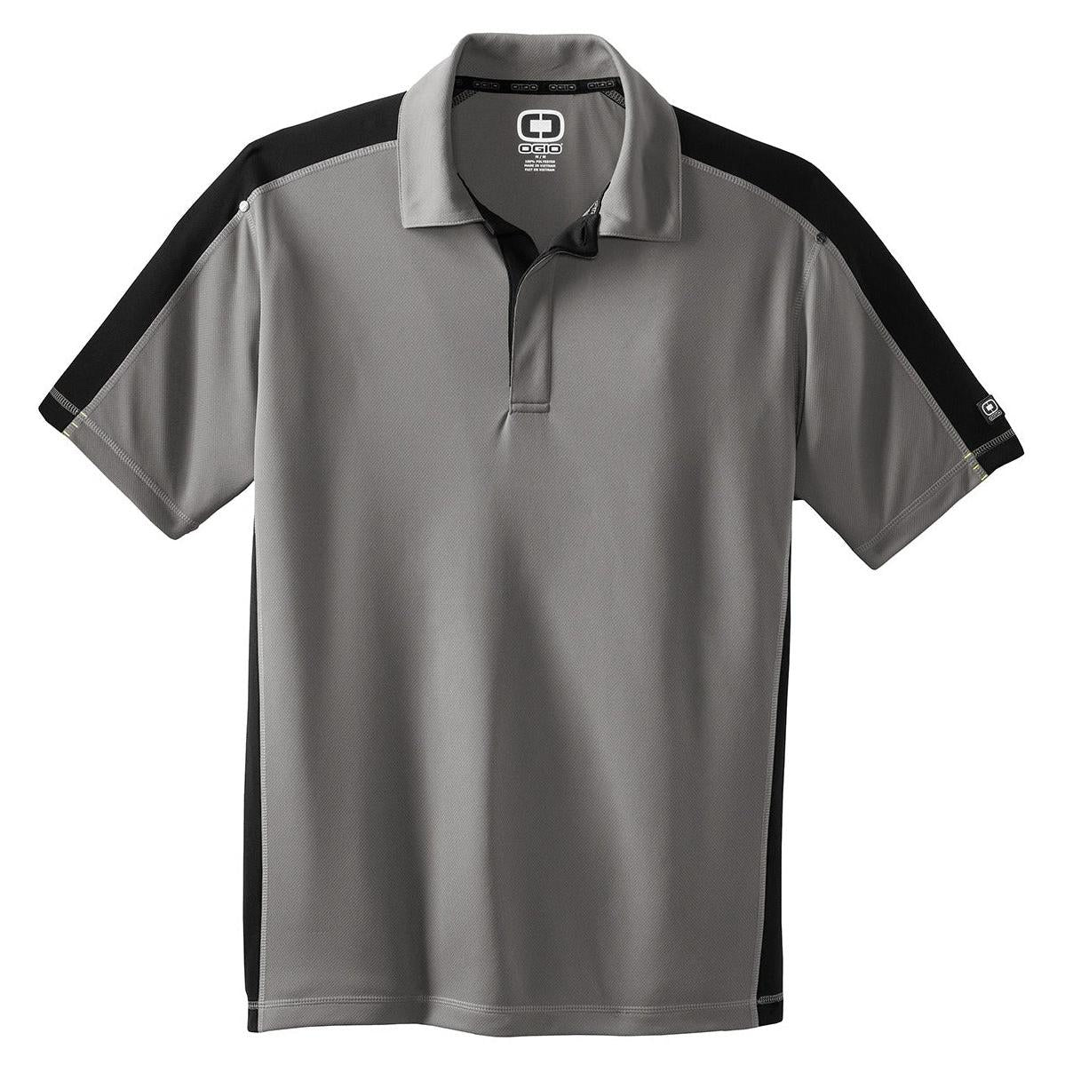 no-logo CLOSEOUT - OGIO Trax Polo-Active-OGIO-Petrol Grey/Blacktop/Shock Green-XS-Thread Logic