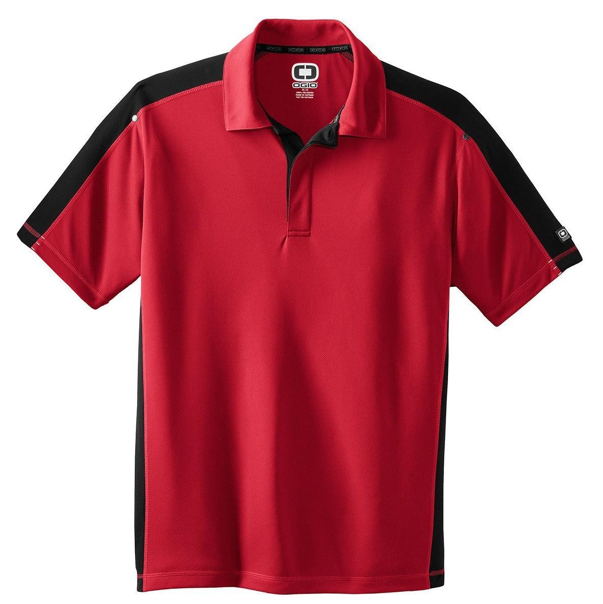No-Logo CLOSEOUT - OGIO Trax Polo-Active-OGIO-Signal Red/Blacktop/Silver Grey-XS-Thread Logic