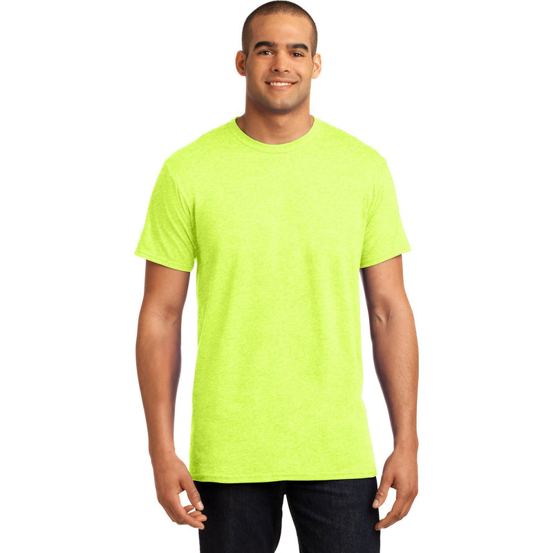 no-logo CLOSEOUT - Hanes X-Temp T-Shirt-Hanes-Neon Lemon Heather-S-Thread Logic