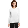 no-logo CLOSEOUT - Gildan Ladies Gildan Performance Long Sleeve T-Shirt-Gildan-White-S-Thread Logic