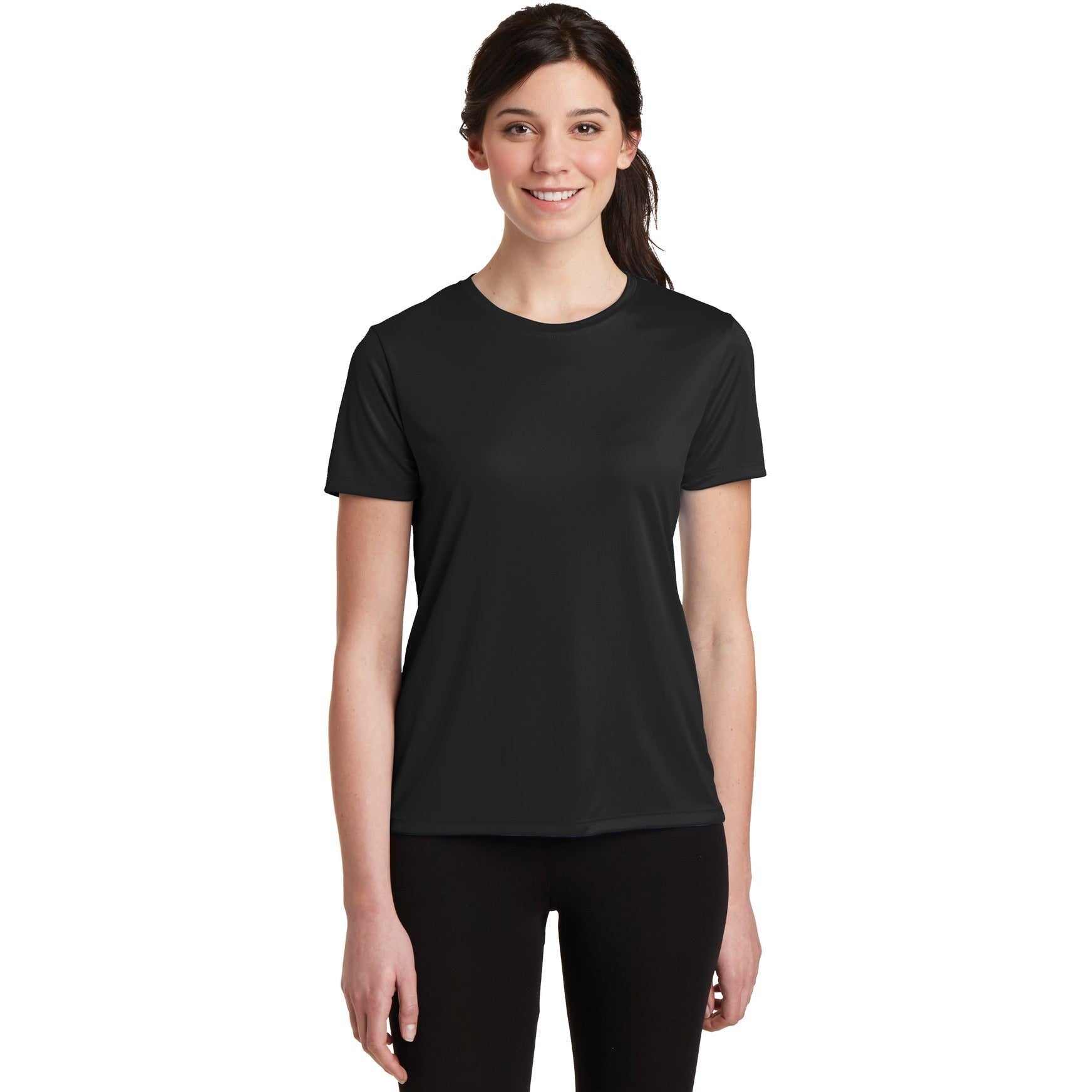 no-logo CLOSEOUT - Hanes Ladies Cool Dri Performance T-Shirt-Hanes-Black-S-Thread Logic