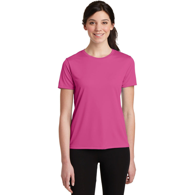 no-logo CLOSEOUT - Hanes Ladies Cool Dri Performance T-Shirt-Hanes-Wow Pink-M-Thread Logic