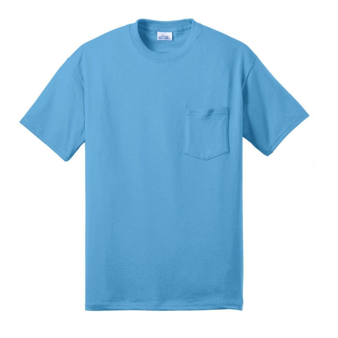 no-logo Port & Company Core Blend Pocket Tee-Regular-Port & Company-Aquatic Blue-S-Thread Logic
