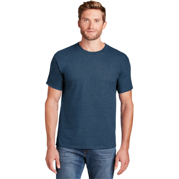 no-logo CLOSEOUT - Hanes Beefy-T 100% Cotton T-Shirt-Hanes-Heather Blue-S-Thread Logic