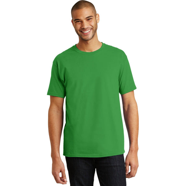 no-logo CLOSEOUT - Hanes Authentic 100% Cotton T-Shirt-Hanes-Shamrock Green-S-Thread Logic
