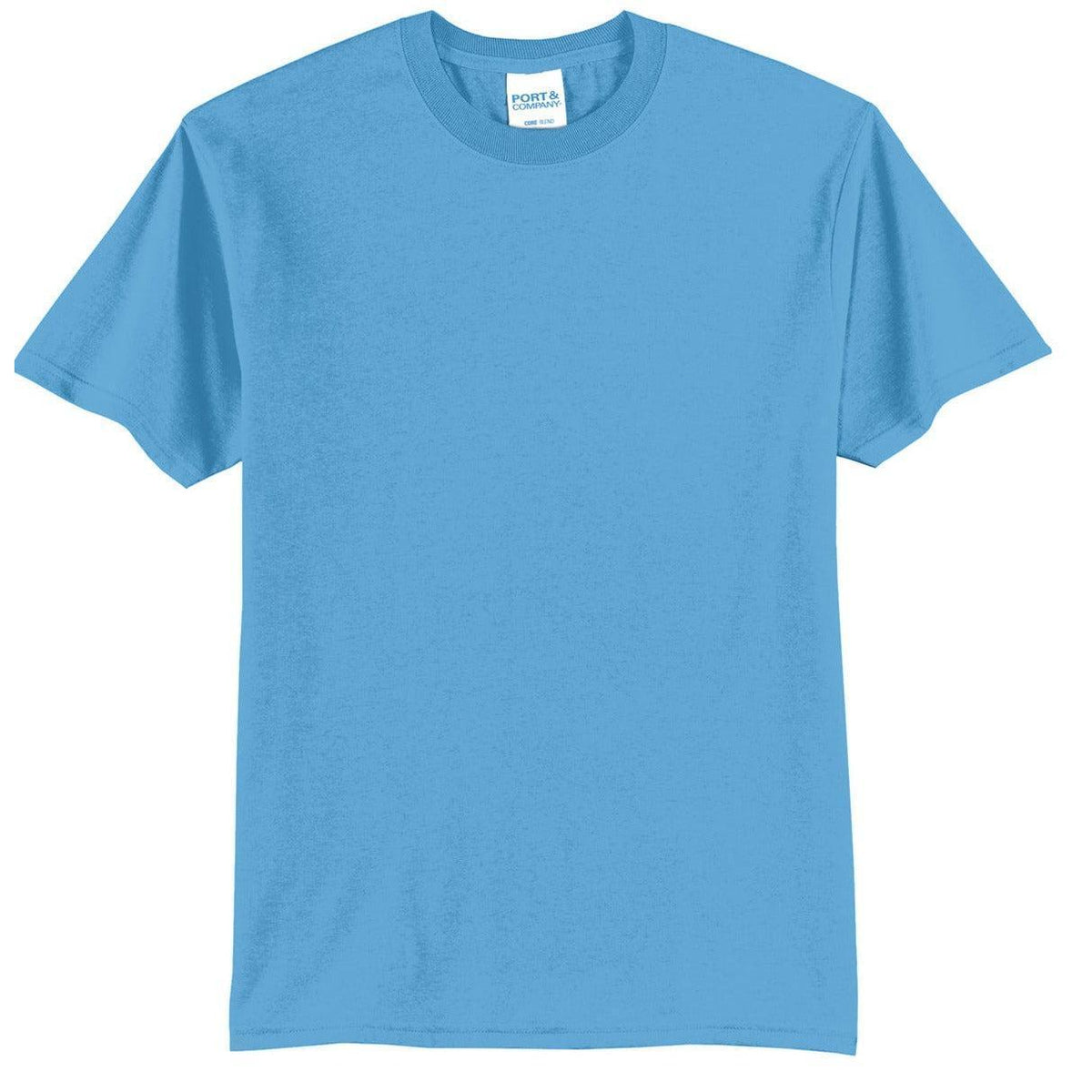 no-logo Port & Company Tall Core Blend Tee-Polos-Port & Company-Aquatic Blue-LT-Thread Logic