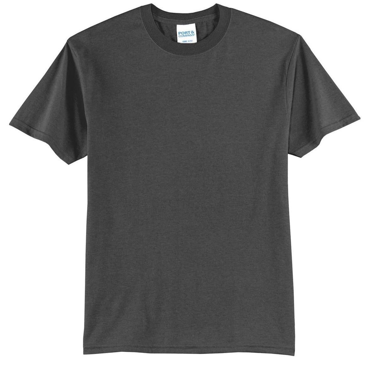 no-logo Port & Company Tall Core Blend Tee-Polos-Port & Company-Charcoal-LT-Thread Logic