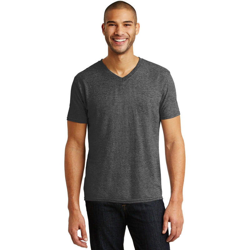 no-logo CLOSEOUT - Anvil Tri-Blend V-Neck Tee-Anvil-Heather Dark Grey-XS-Thread Logic