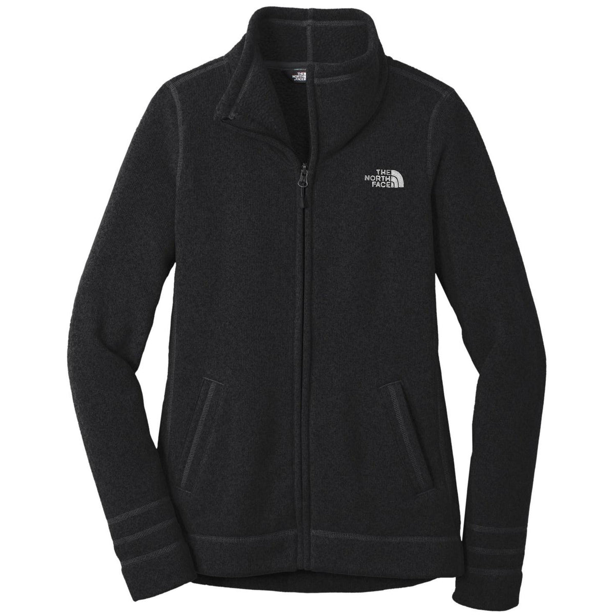 no-logo The North Face Women's Sweater Fleece Jacket-Regular-The North Face-TNF Black Heather-S-Thread Logic