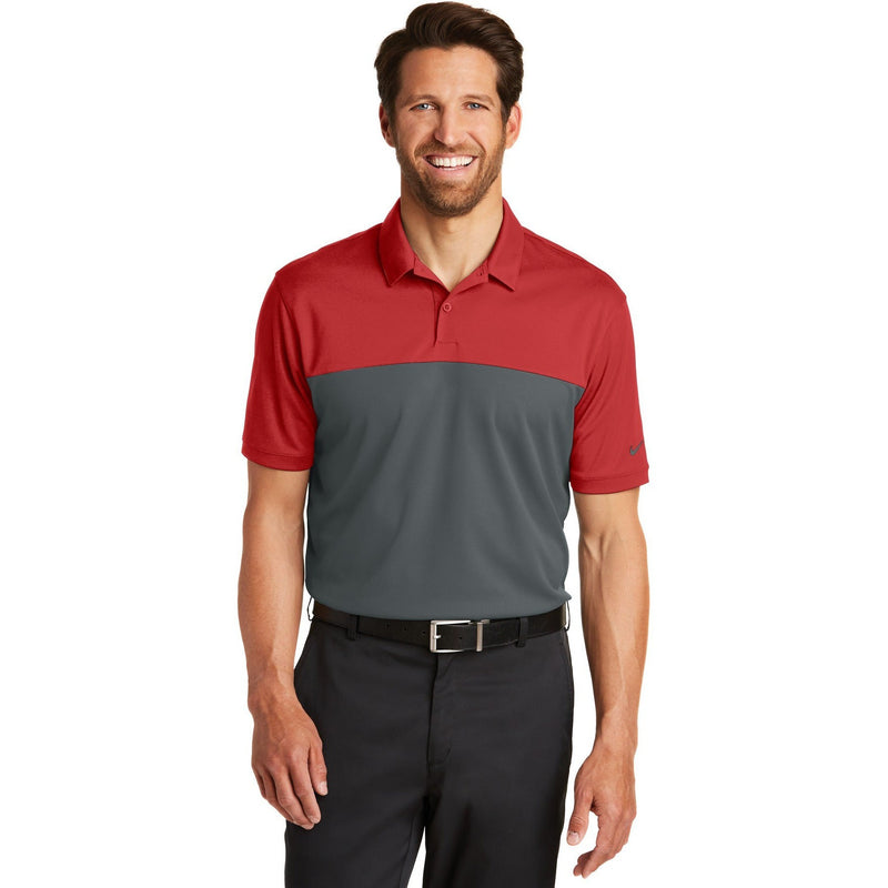 no-logo CLOSEOUT - Nike Dri-FIT Colorblock Micro Pique Polo-Nike-Varsity Red/Anthracite-S-Thread Logic