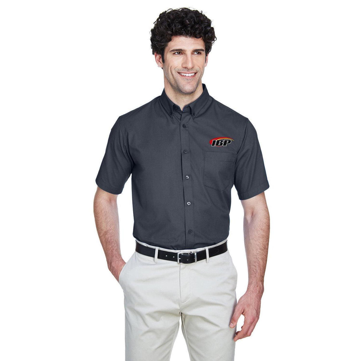no-logo Core 365 Optimum Short-Sleeve Twill Shirt-Dress Shirts-CORE365-Thread Logic
