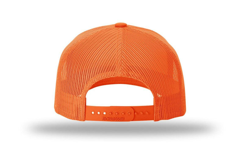 no-logo Richardson Blaze Orange Five Panel Trucker-Richardson-Blaze Orange Mesh Back-OSFM-Thread Logic