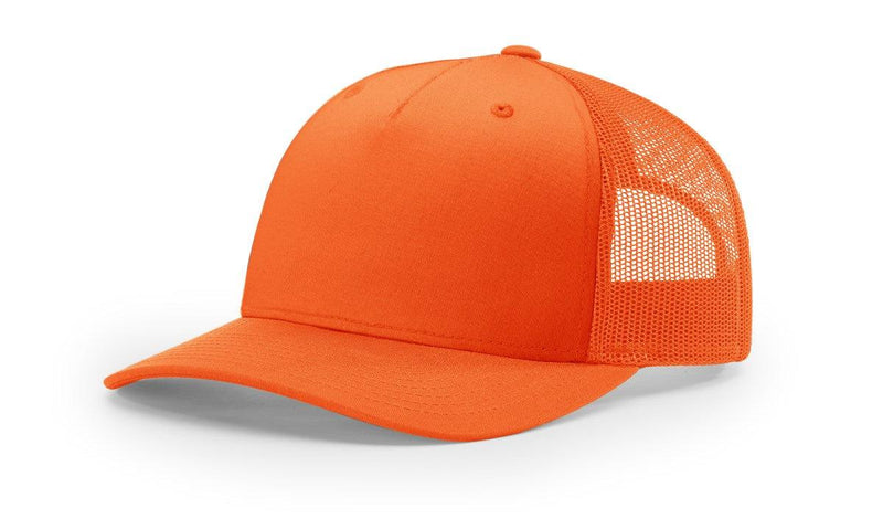 no-logo Richardson Blaze Orange Five Panel Trucker-Richardson-Blaze Orange Mesh Back-OSFM-Thread Logic