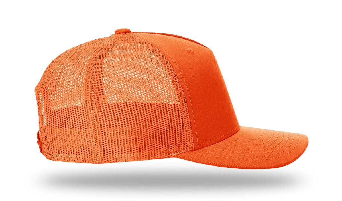 no-logo Richardson Blaze Orange Five Panel Trucker-Richardson-Blaze Orange Mesh Back-OSFM-Thread Logic