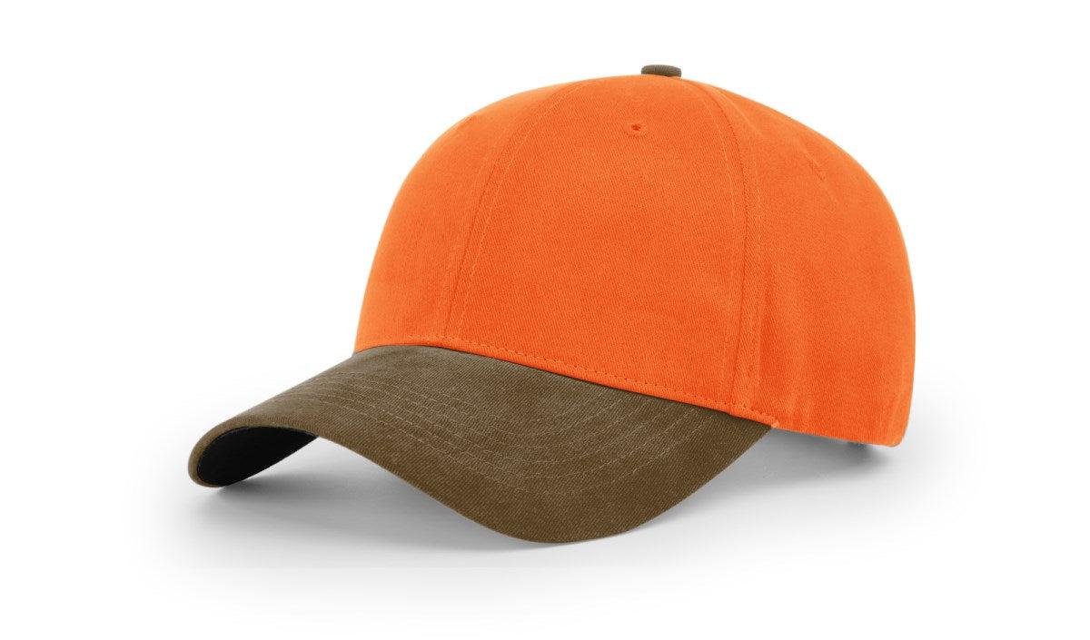 no-logo Richardson Blaze Crown W/ Duck Cloth Visor-Richardson-Blaze Orange/Buck-OSFM-Thread Logic