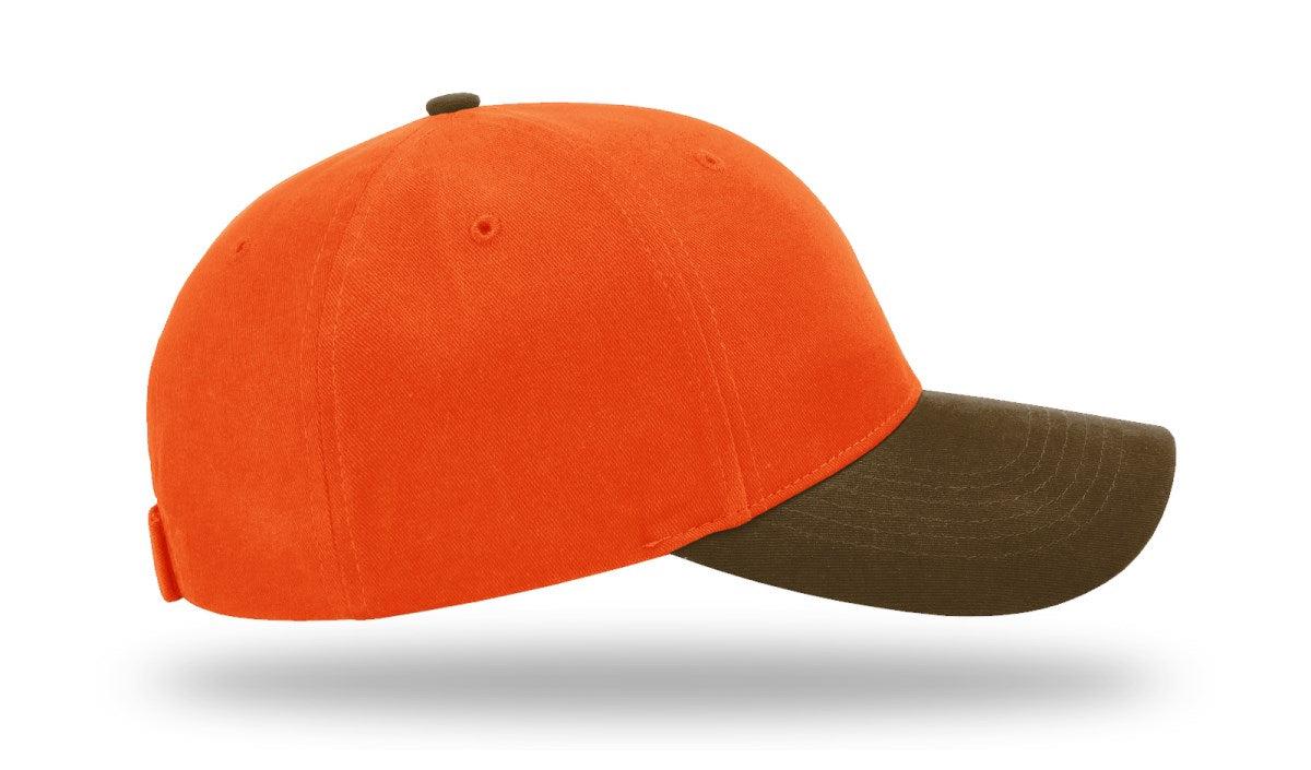 no-logo Richardson Blaze Crown W/ Duck Cloth Visor-Richardson-Blaze Orange/Buck-OSFM-Thread Logic