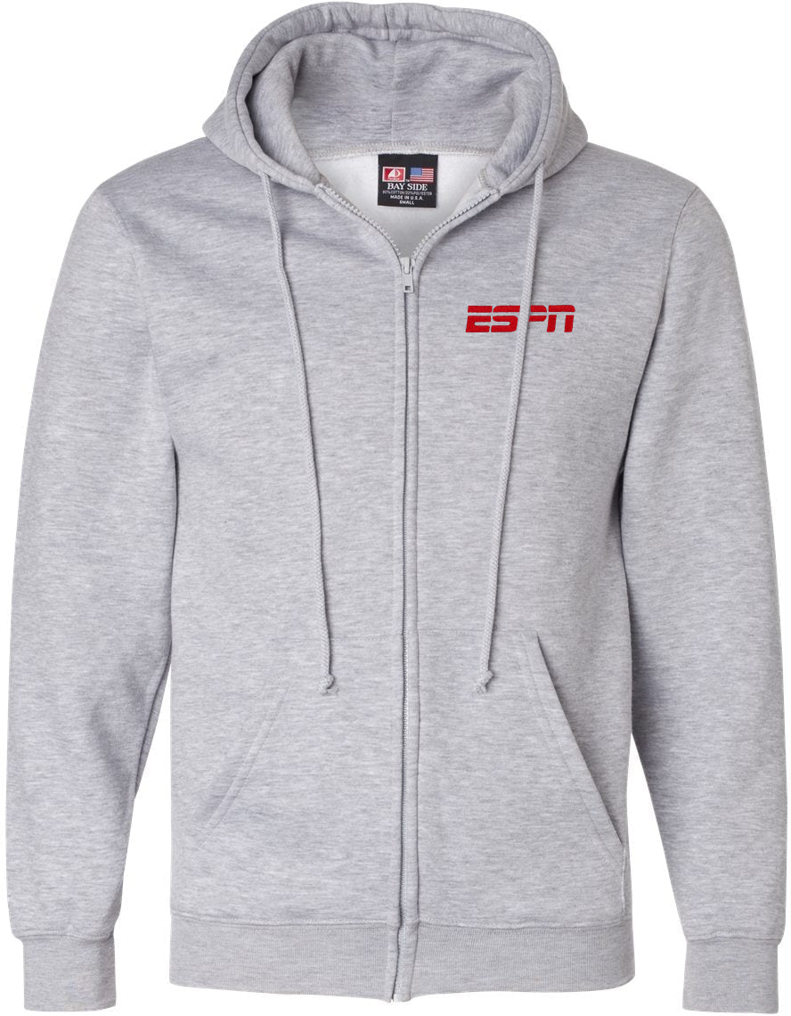 no-logo Bayside USA-Made FullZip Hooded Sweatshirt-Men's Layering-Bayside-Thread Logic