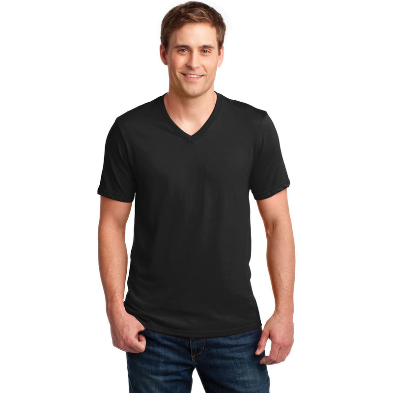 no-logo CLOSEOUT - Anvil 100% Combed Ring Spun Cotton V-Neck T-Shirt-Anvil-Black-L-Thread Logic