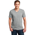 no-logo CLOSEOUT - Anvil 100% Combed Ring Spun Cotton V-Neck T-Shirt-Anvil-Heather Grey-S-Thread Logic