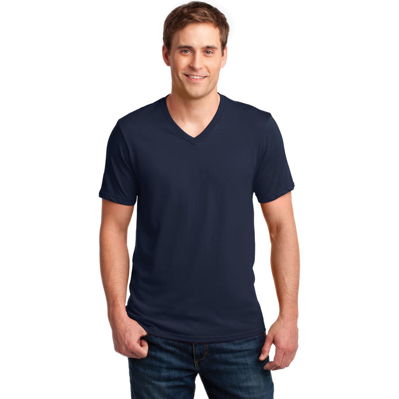 no-logo CLOSEOUT - Anvil 100% Combed Ring Spun Cotton V-Neck T-Shirt-Anvil-Navy-S-Thread Logic