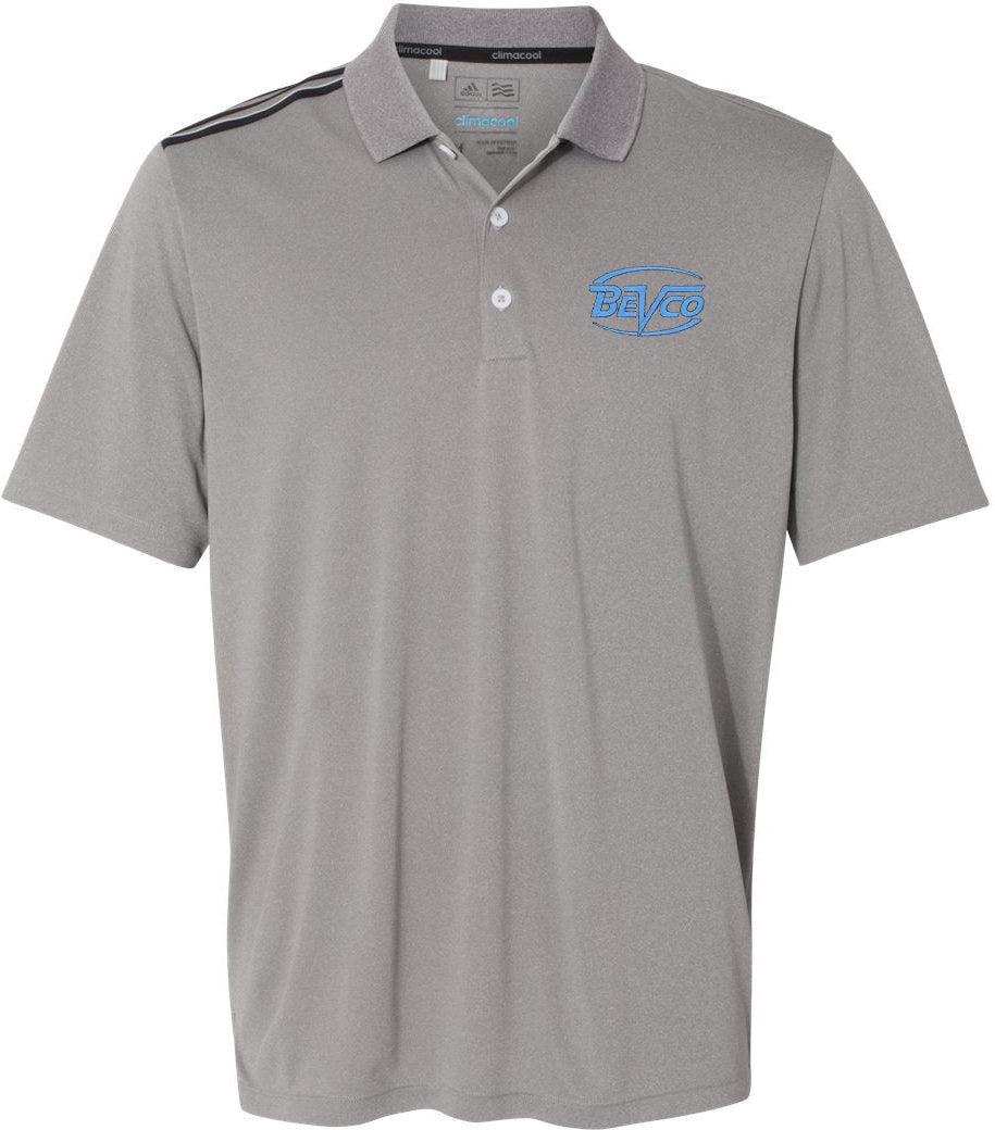 no-logo Adidas Climacool 3Stripes Shoulder Polo-Men's Polos-Adidas-Medium Grey Heather/Black/Mid Grey-S-Thread Logic