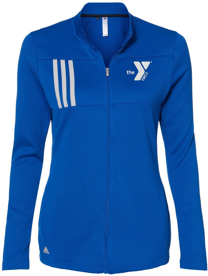 no-logo Adidas Ladies 3-Stripes Double Knit Full-Zip-Ladies Layering-Adidas-Thread Logic