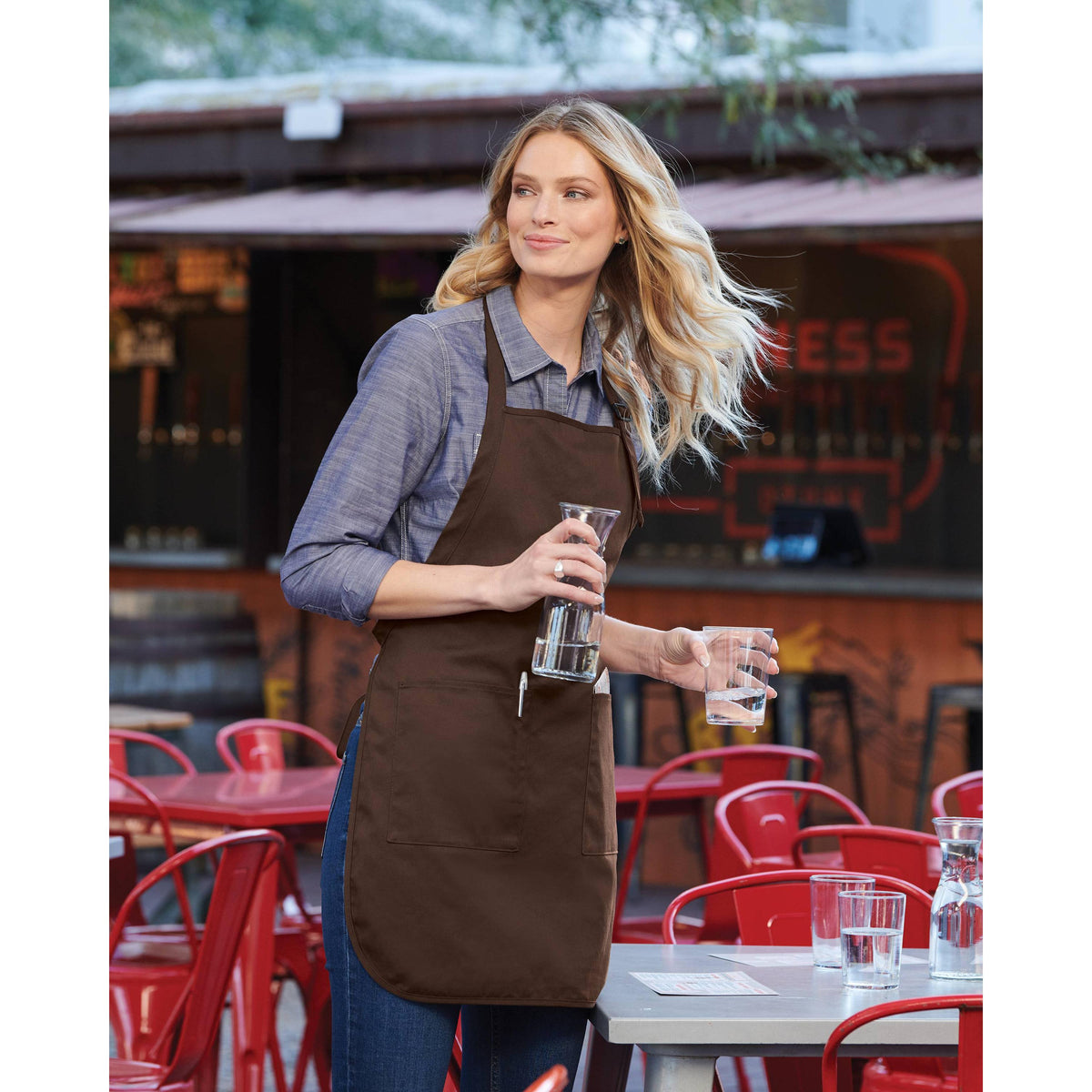 no-logo Port Authority Full Length Apron with Teflon Coating-Regular-Port Authority-Thread Logic
