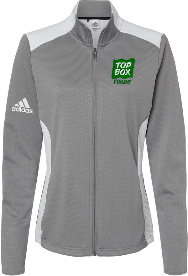 no-logo Adidas Ladies Textured Mixed Media Full-Zip Jacket-Outerwear-Adidas-Thread Logic