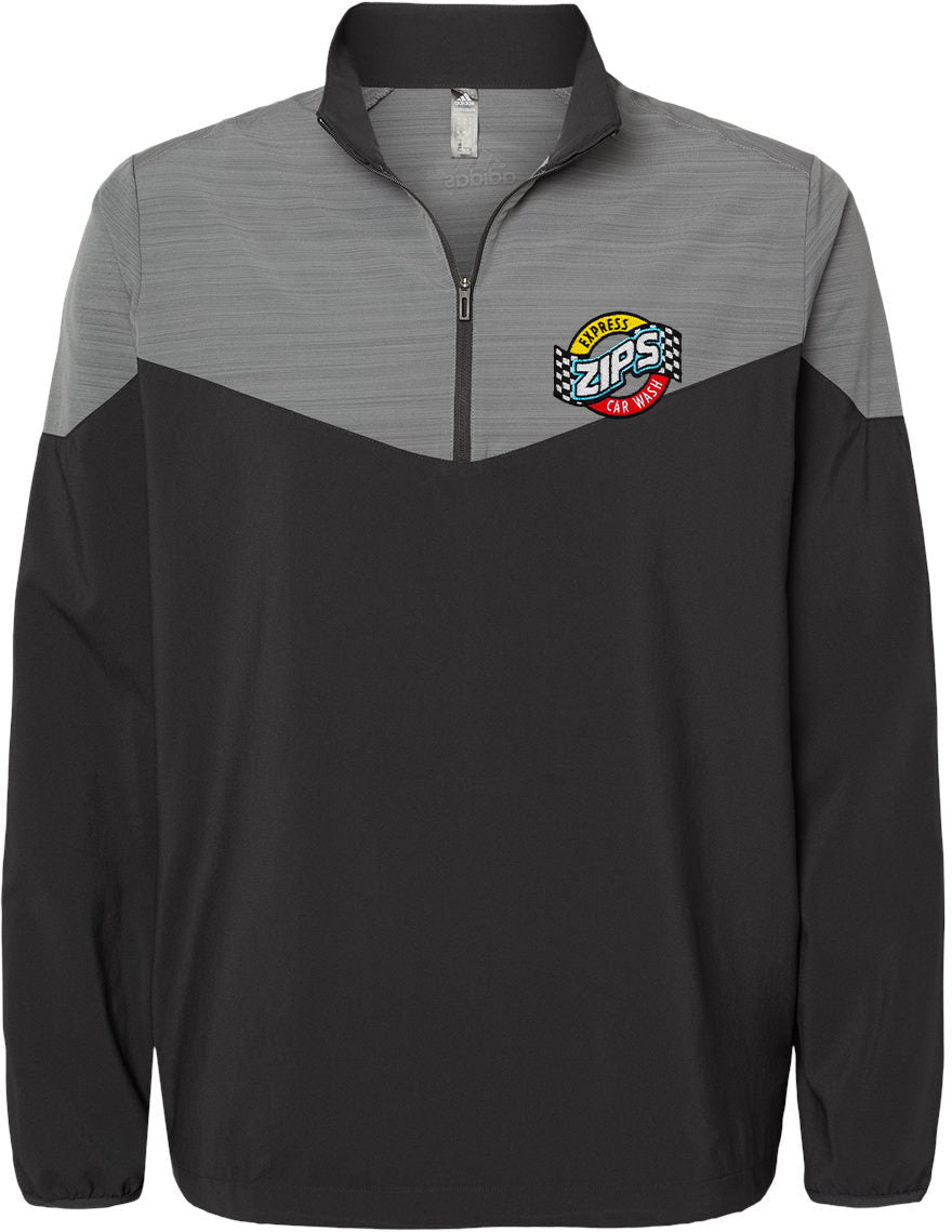no-logo Adidas Heather Chevron Quarter-Zip Wind Pullover-Outerwear-Adidas-Thread Logic