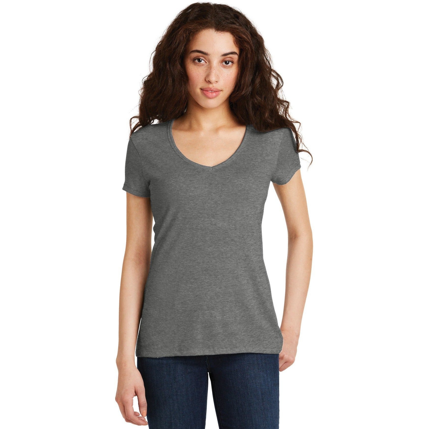 no-logo CLOSEOUT - Alternative Women's The Keepsake V-Neck Vintage 50/50 Tee-Alternative-Vintage Coal-L-Thread Logic