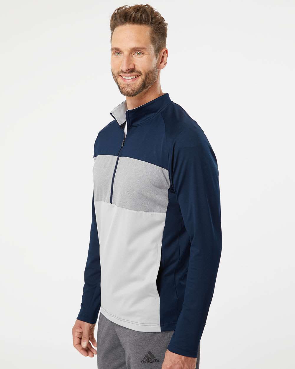 no-logo Adidas 3-Stripes Competition Quarter-Zip Pullover-Fleece-Adidas-Thread Logic